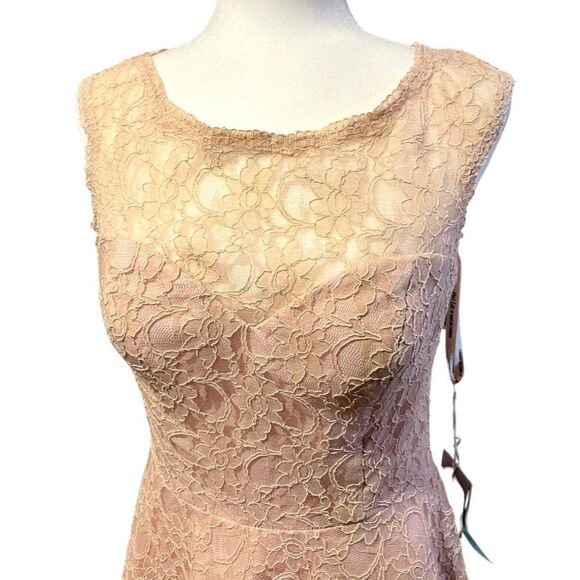 Mori Lee by Madeline Gardner Affairs Peach Knee Length Bridesmaid Party Prom NWT - Picture 2 of 5